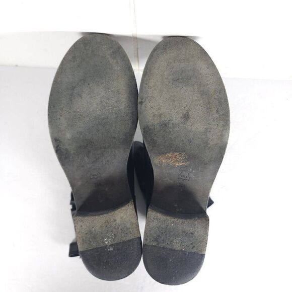 Tory Burch Women’s Bennie US 7M Black Leather Buckled Ankle Biker Riding Boots - Picture 9 of 13